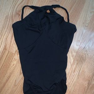 Mirella high-neck black leotard, size Small